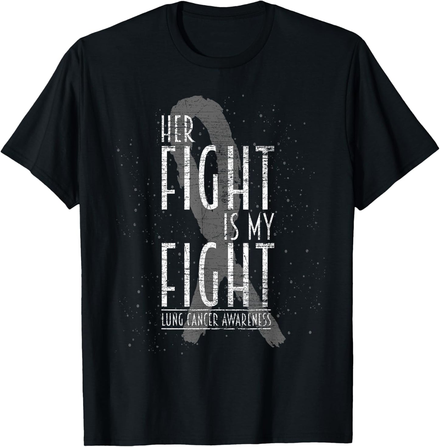 White Ribbon Women Support Lung Cancer Awareness T-Shirt - T-Shirt | Black