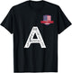 USA Human-Flag Letter A American USA T-Shirt - T-Shirt | Black