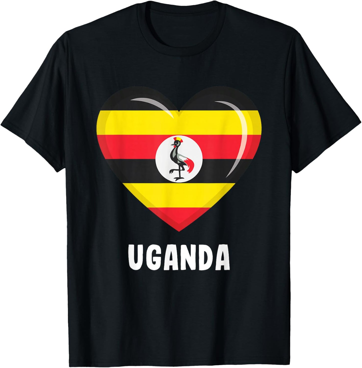Uganda Flag Jersey T-Shirt - T-Shirt | Black