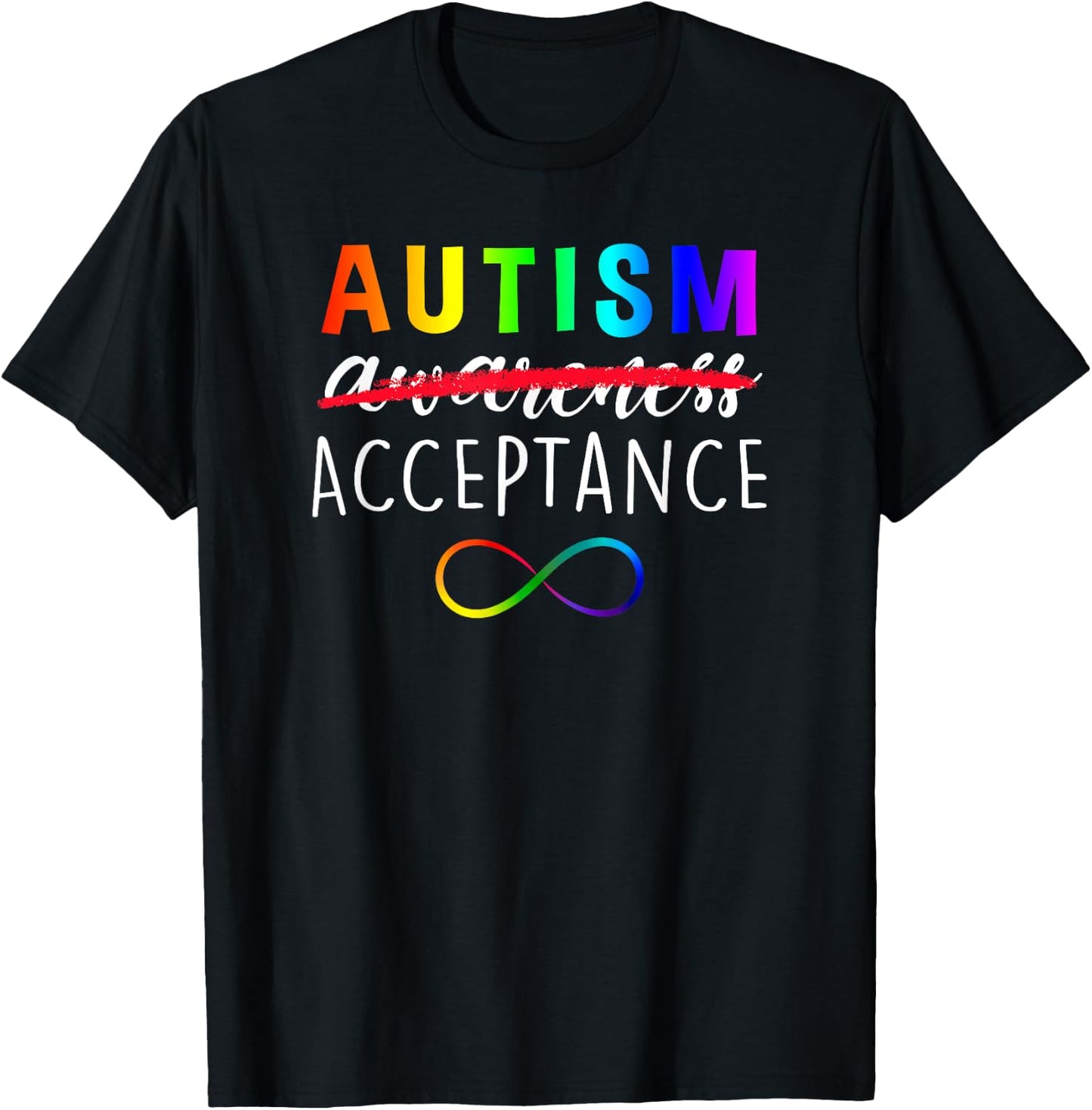 Autism - Red Instead - Acceptance Not Awareness T-Shirt - T-Shirt | Black
