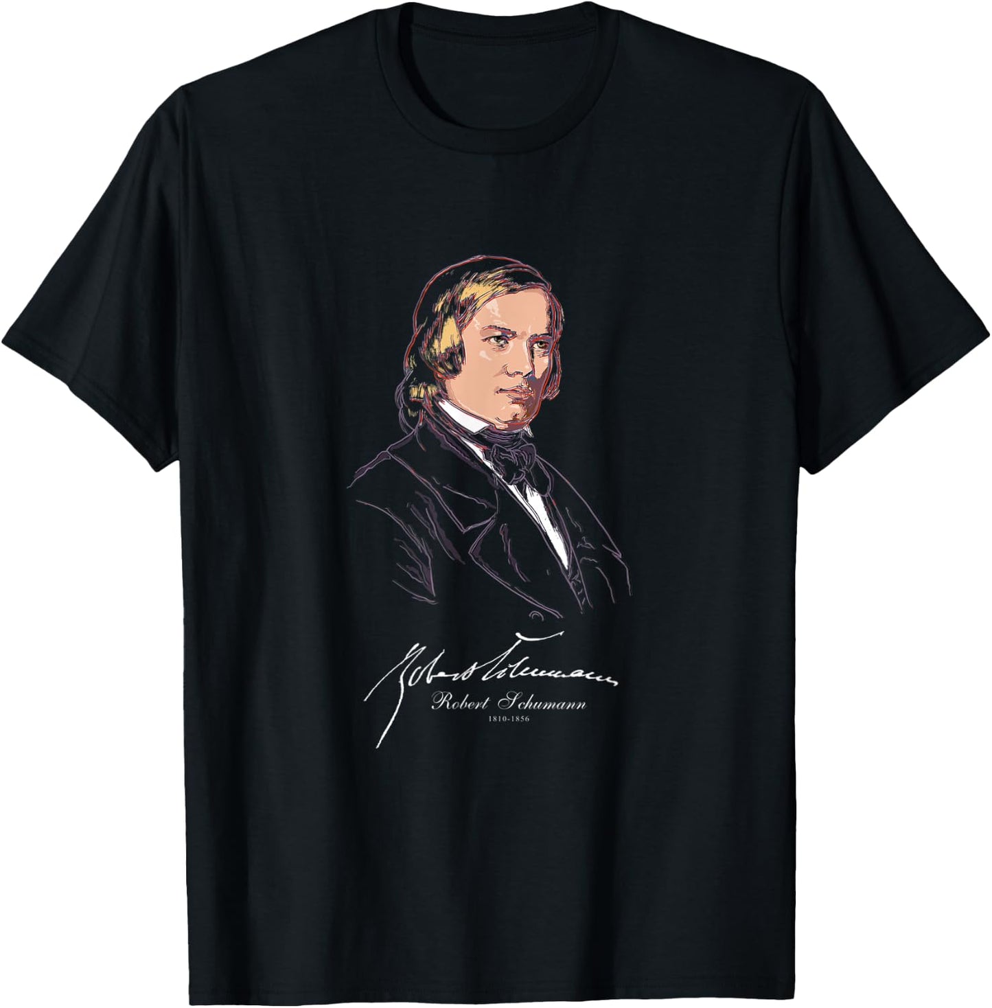 Robert Schumann-German Composer-Classical Music-Piano T-Shirt - T-Shirt | Black