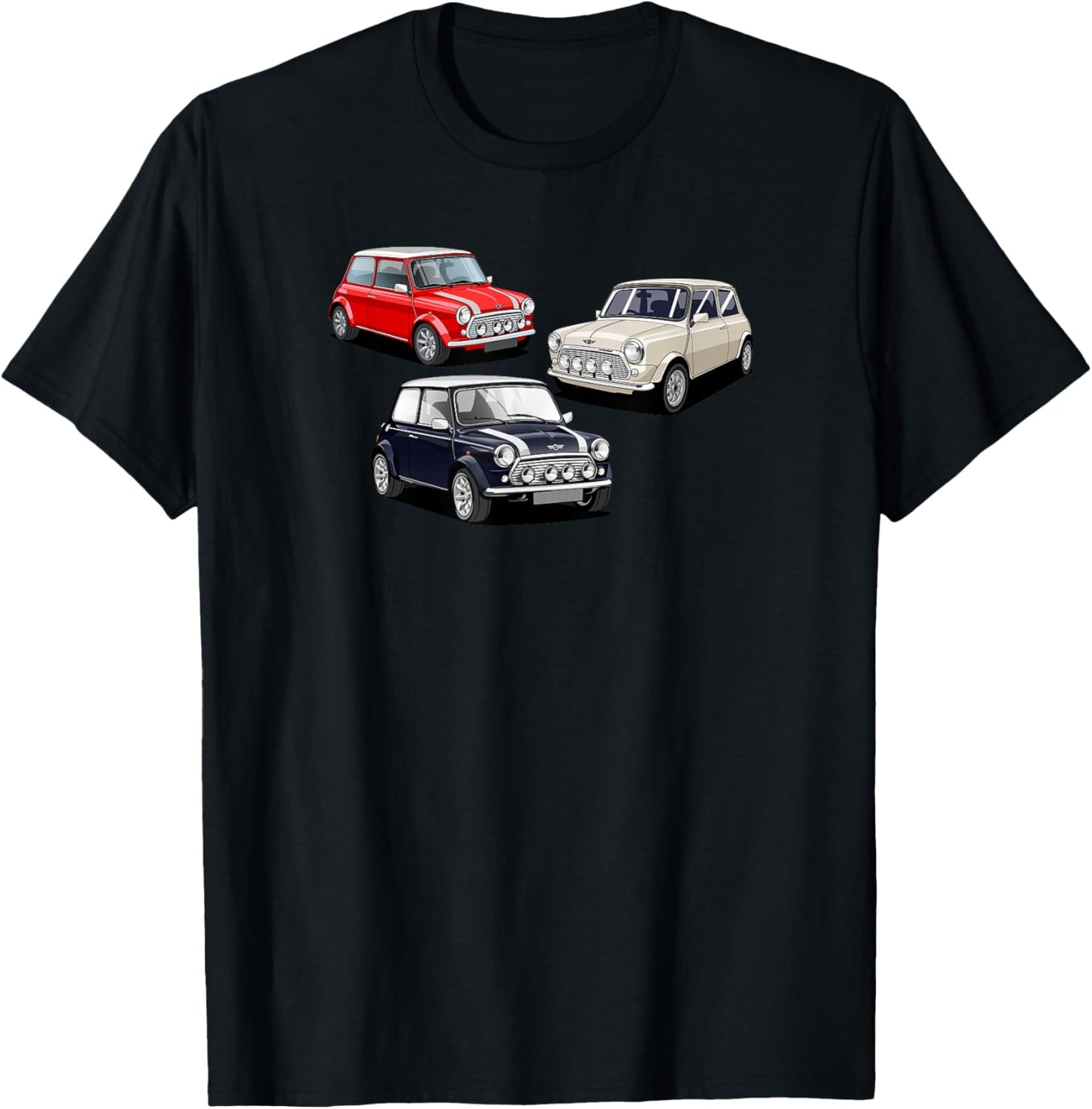British Classic Cars - Red White and Blue Mini Collection T-Shirt - T-Shirt | Black