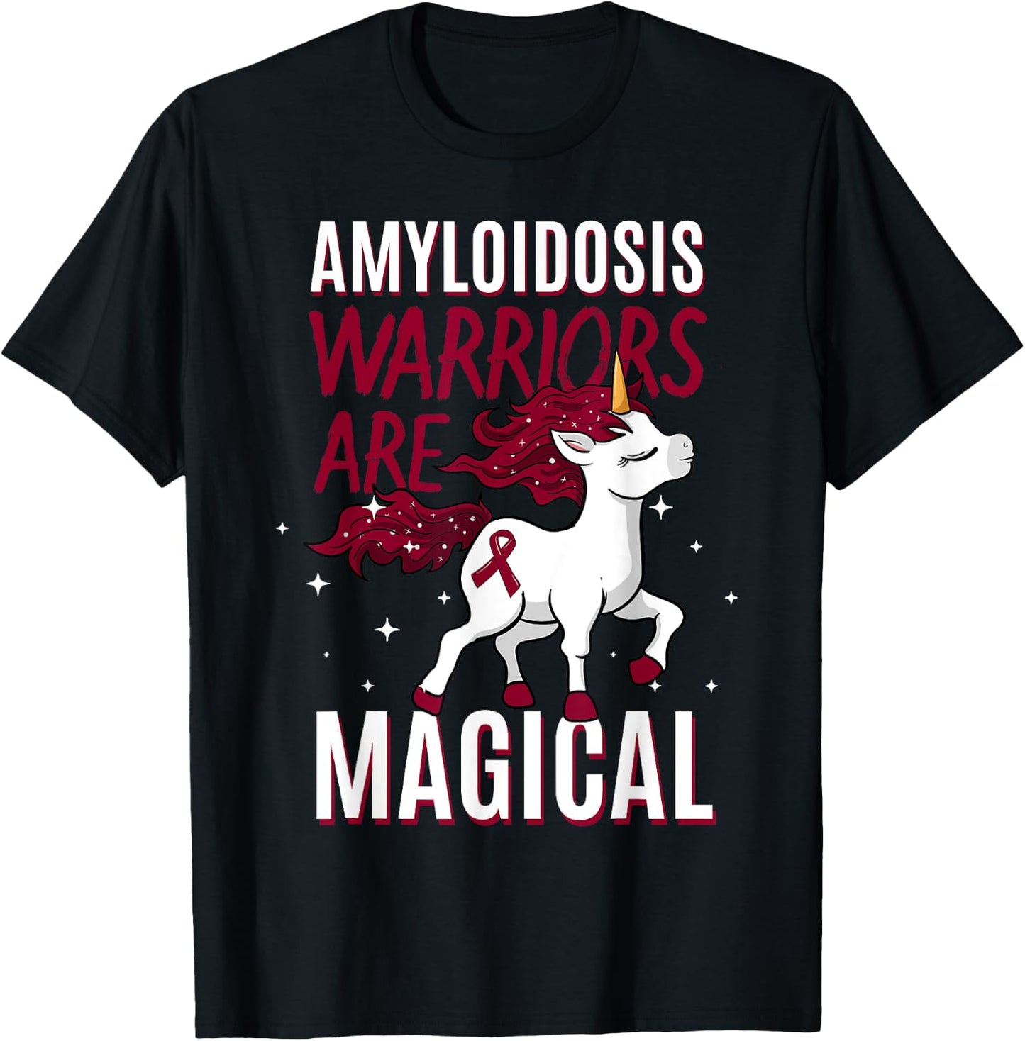 Warriors Are Magical Amyloidosis Blood Disorder Patients T-Shirt - T-Shirt | Black