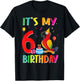Its My 6th Birthday Parrot Bird Lover 6 Years Old T-Shirt - T-Shirt | Black
