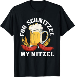 For Schnitzel My Nitzel German Beer Wurst Funny Oktoberfest T-Shirt - T-Shirt | Black