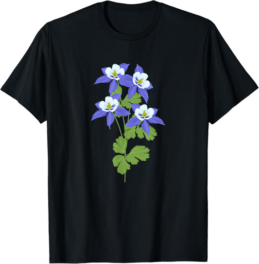 Colorado Columbine Flower Wildflower Nature Hiking Travel T-Shirt - T-Shirt | Black