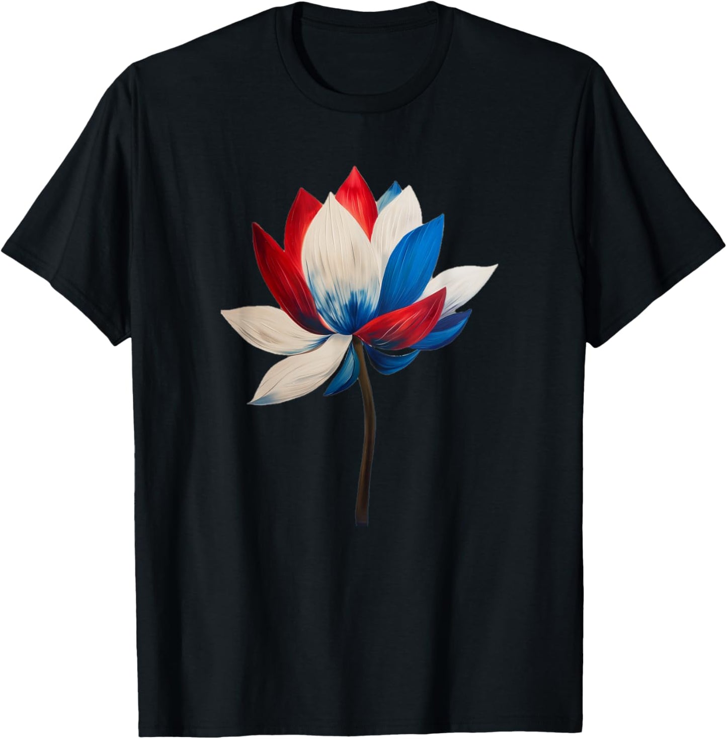Red White Blue Lotus Symbol I'm With Her Kamala Watercolor T-Shirt - T-Shirt | Black