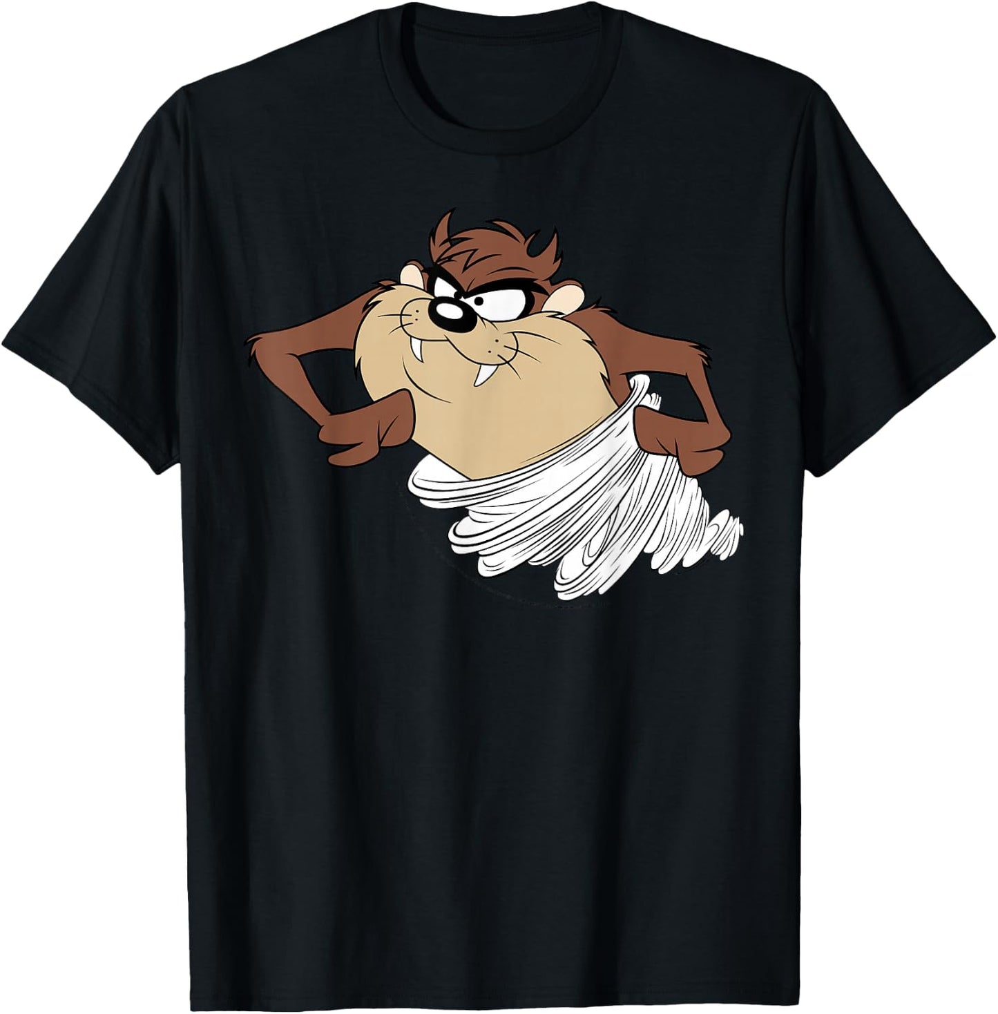 Looney Tunes Tasmanian Devil Tornado Retro Poster T-Shirt - T-Shirt | Black