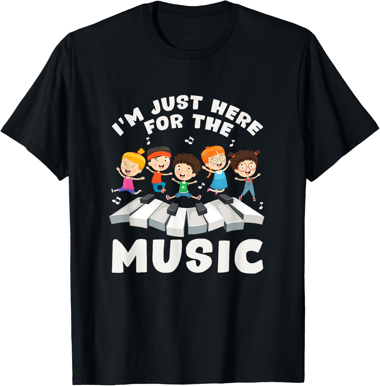 Back To School Teacher Im Just Here For The Music T-Shirt - T-Shirt | Black