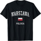 Warsaw Poland Warszawa Polska Vintage Athletic Sports Design T-Shirt - T-Shirt | Black