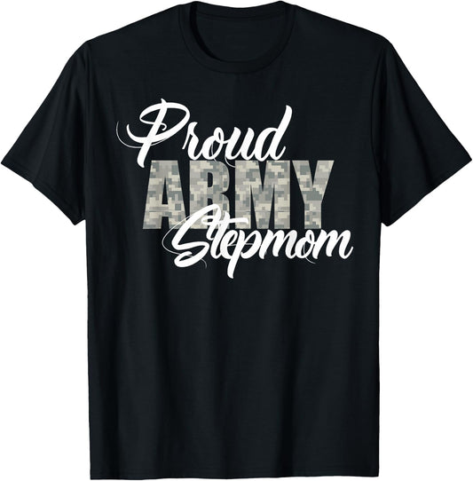Proud Army Stepmom Shirt T-Shirt - T-Shirt | Black