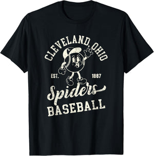 Vintage Cleveland Ohio Spiders Baseball T-Shirt - T-Shirt | Black