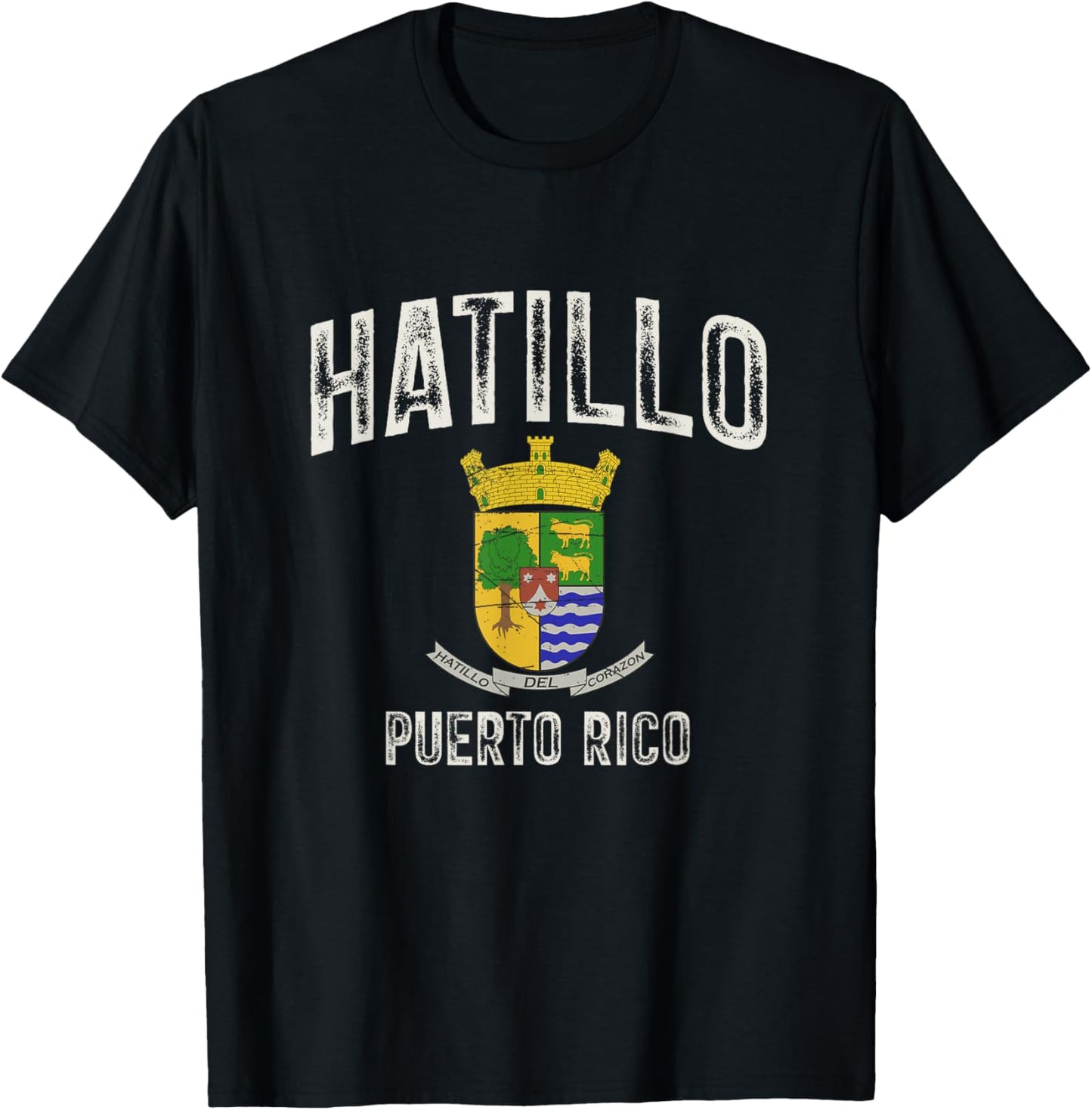 Hatillo City in Puerto Rico, Hatillo Armorial T-Shirt - T-Shirt | Black