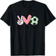 Peace Love Soccer Cute Pastel Teen Girls Toddler T-Shirt - T-Shirt | Black