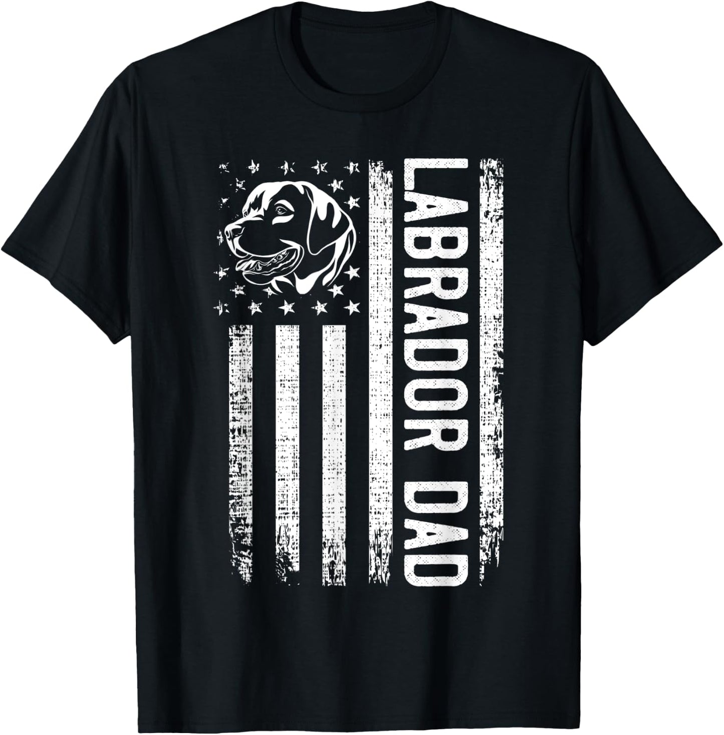 Labrador Retriever Dad Shirt American Flag Lab Dog Dad Men T-Shirt - T-Shirt | Black