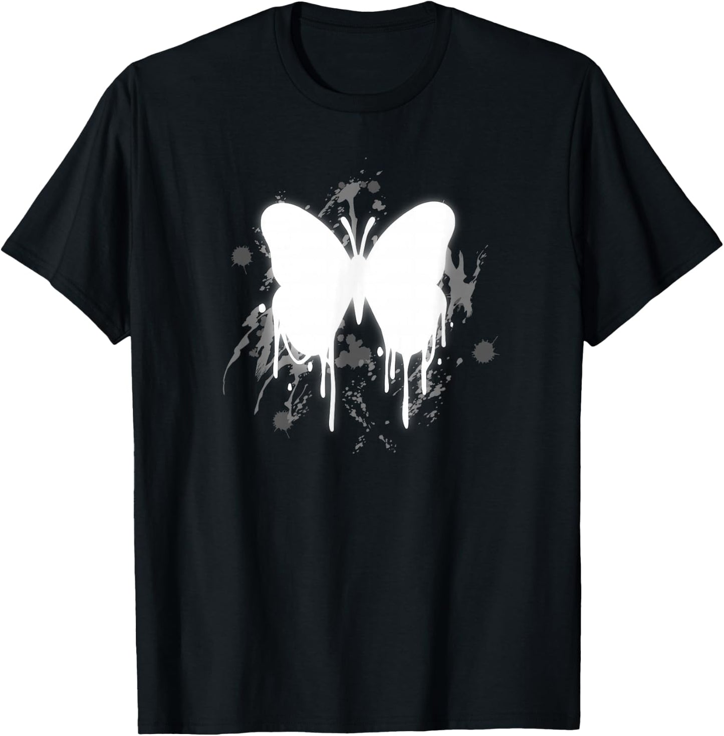 Y2K Fairy Grunge Fairycore Melting Butterfly T-Shirt - T-Shirt | Black