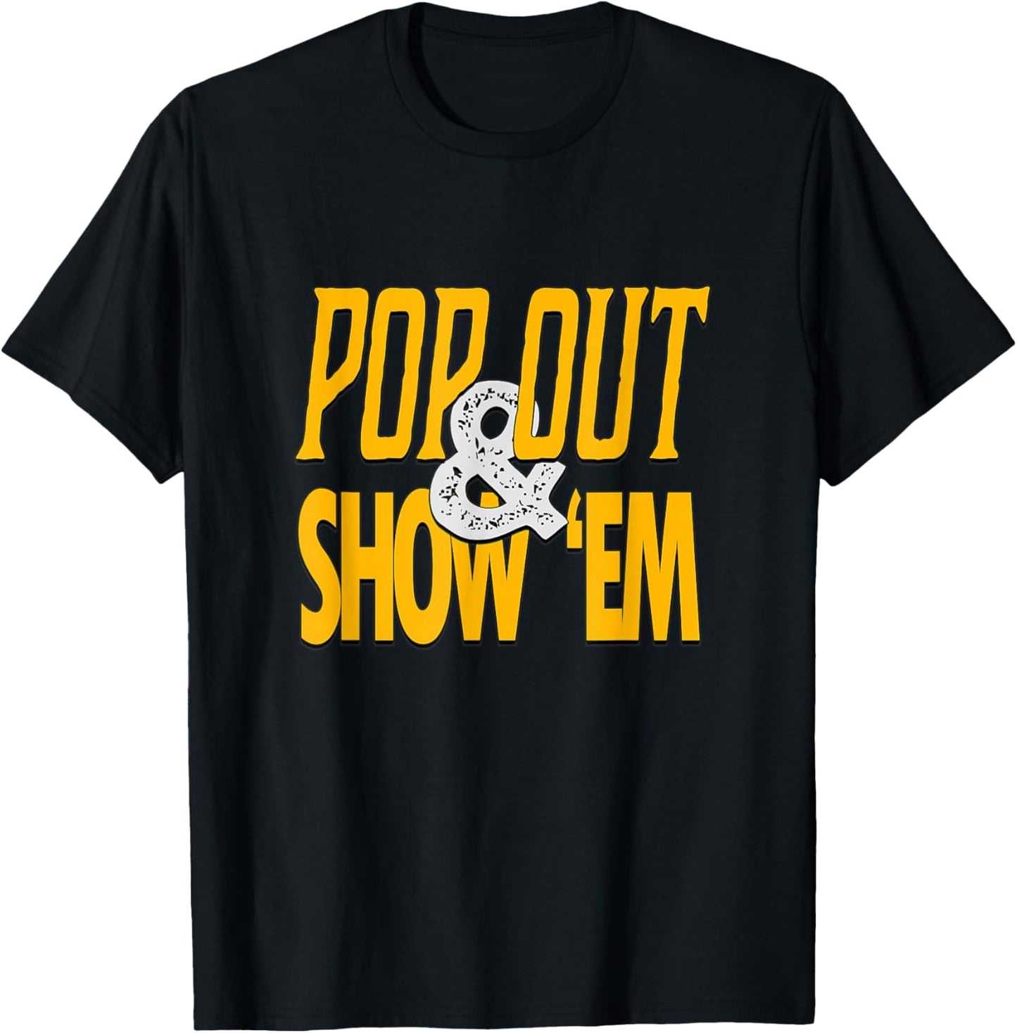 Varsity-Gold University Yellow Pop Out & Show 'Em Graphic T-Shirt - T-Shirt | Black