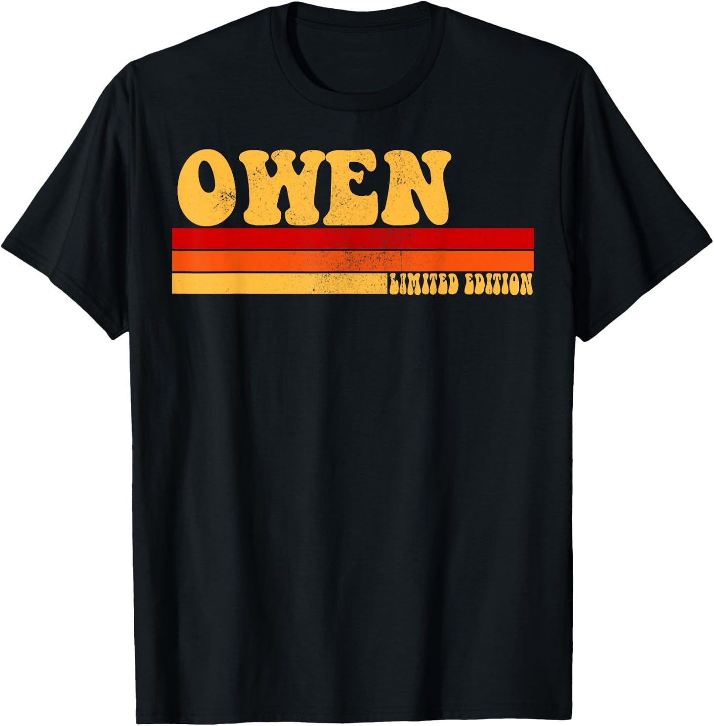 AmaStyle Co. OWEN Name Personalized Idea Men Retro Vintage OWEN , Small, Black T-Shirt - T-Shirt | Black
