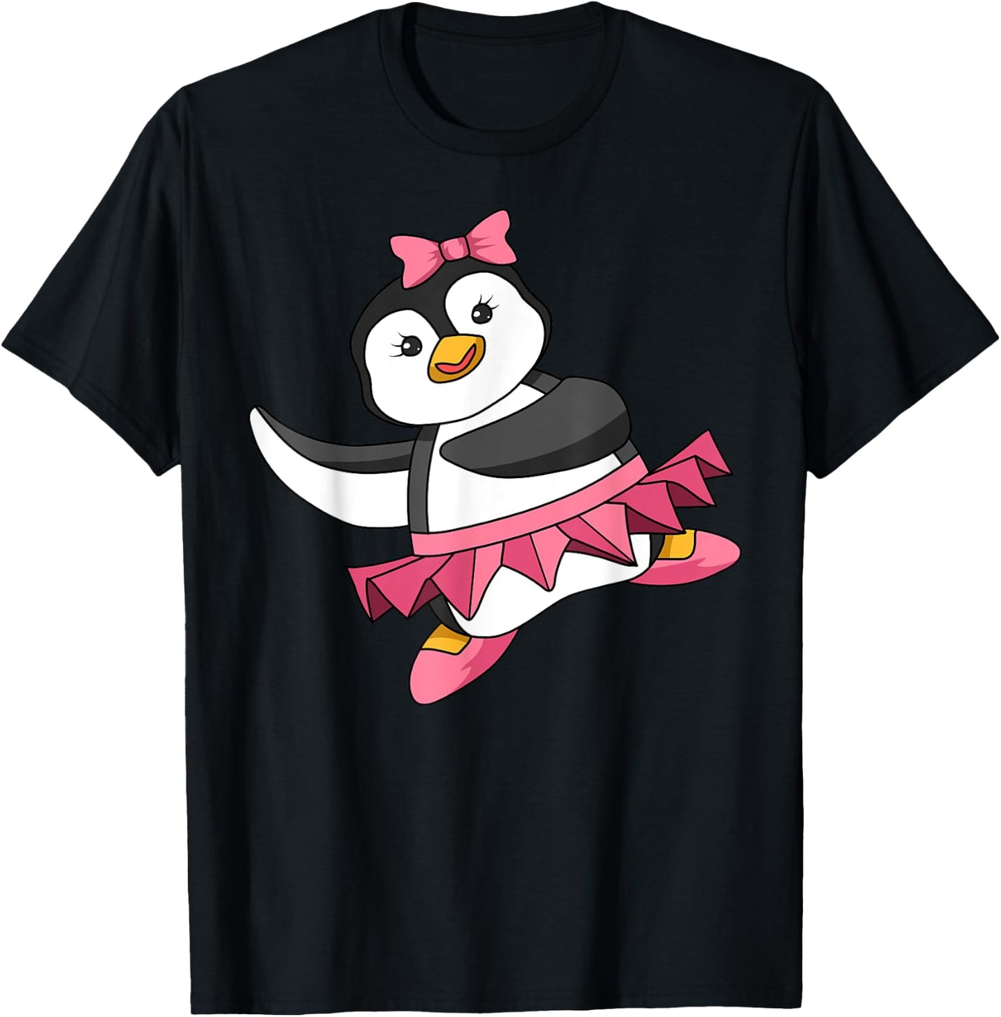 Penguin Ballerina Dance Ballet Dancer Flightless Bird Lover T-Shirt - T-Shirt | Black