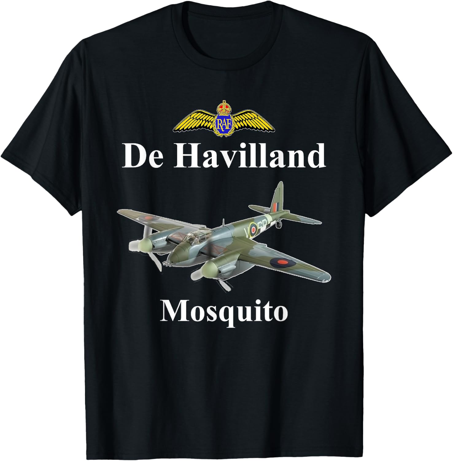 De Havilland Mosquito WWII Fighter Bomber Airplane T-Shirt - T-Shirt | Black