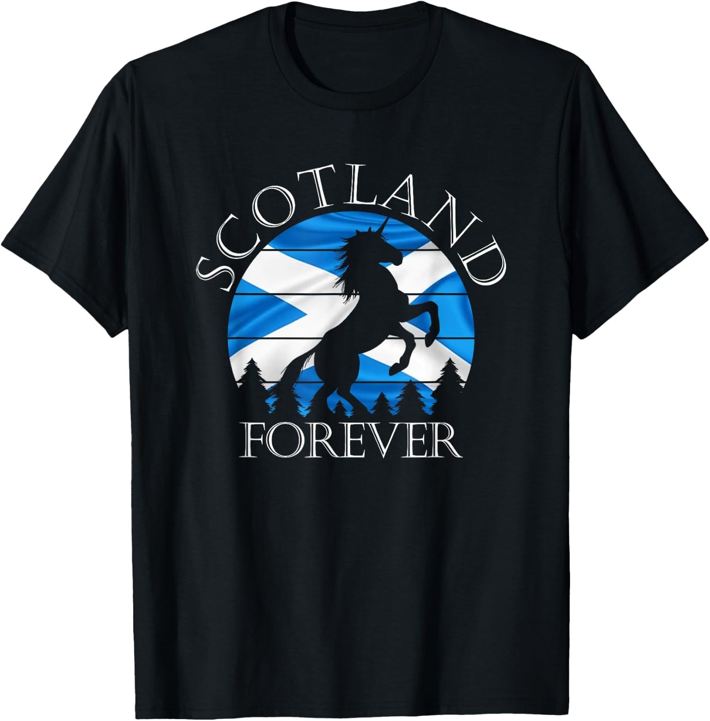 Scottish Pride Scotland Unicorn Scotland Flag Saltire T-Shirt - T-Shirt | Black