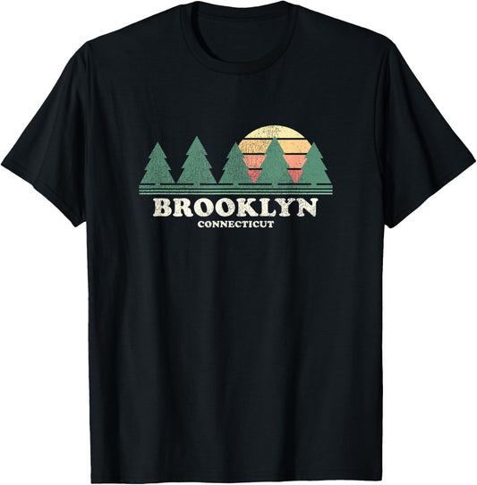 Brooklyn CT Vintage Throwback Retro 70s Design T-Shirt - T-Shirt | Black