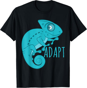 Chameleon T Shirt - Blue Art Chameleon - Adapt T-Shirt - T-Shirt | Black