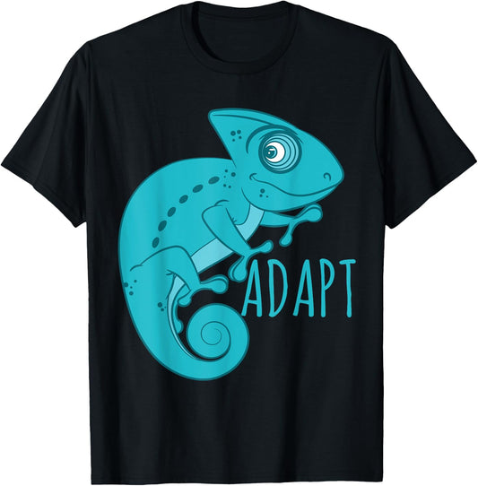Chameleon T Shirt - Blue Art Chameleon - Adapt T-Shirt - T-Shirt | Black