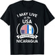 May Live in USA But My Story Began in Nicaragua Flag Gift T-Shirt - T-Shirt | Black