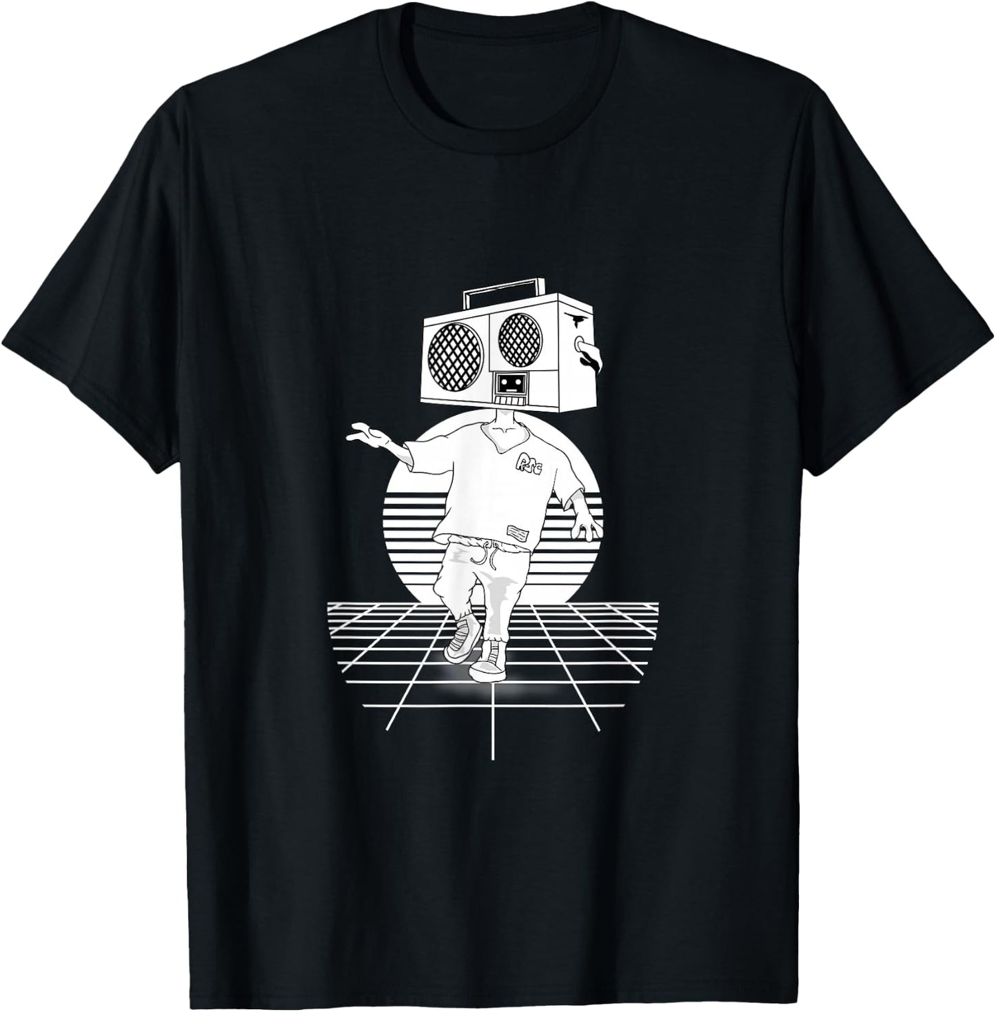 Vintage Radio Head Punk Retro inspired T-Shirt - T-Shirt | Black