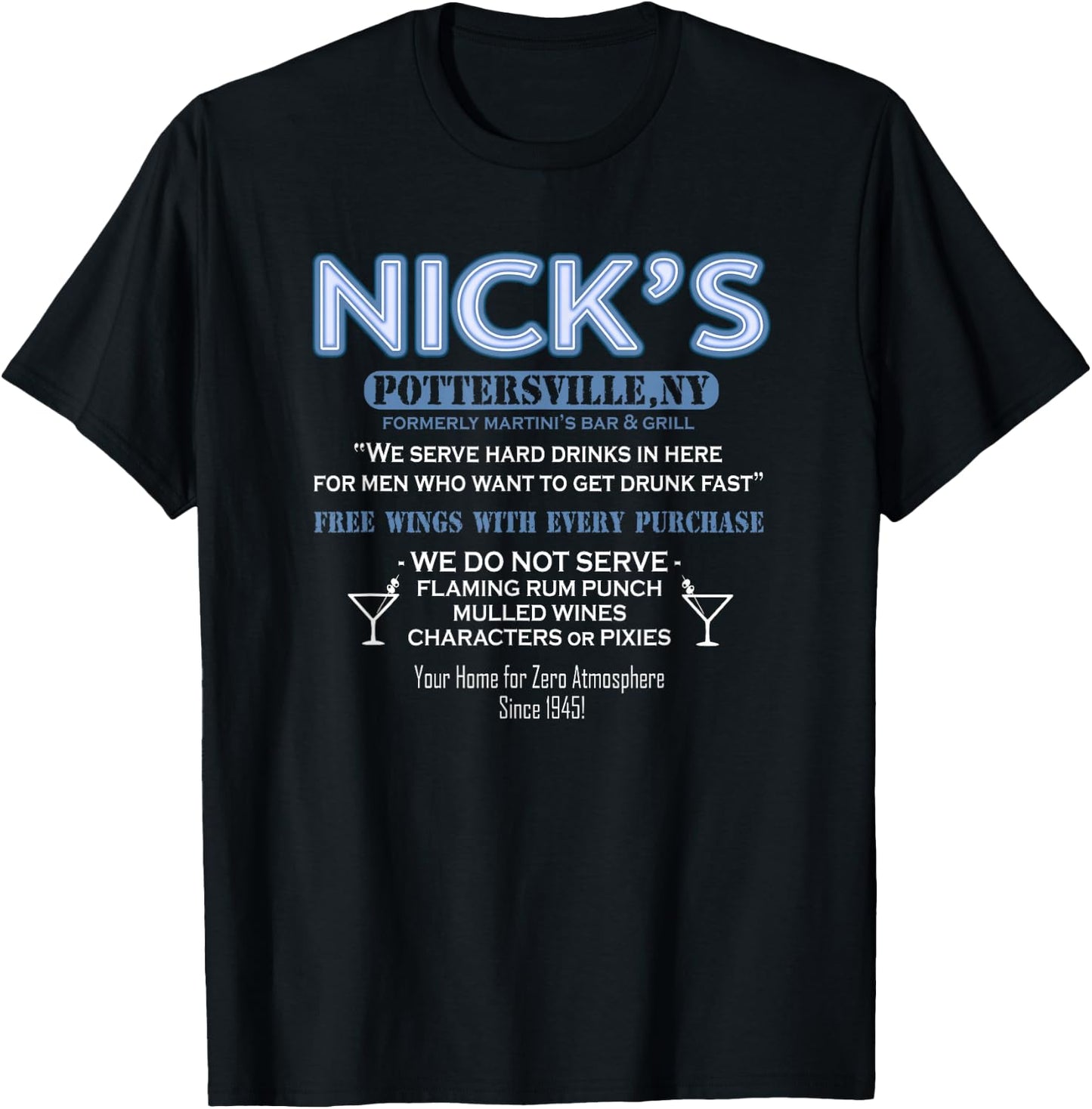 It's A Wonderful Life Nicks Bar George Bailey Clarence Gift T-Shirt - T-Shirt | Black