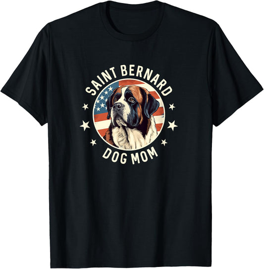 Saint Bernard Gifts Women, St. Bernard Dog Mom T-Shirt - T-Shirt | Black