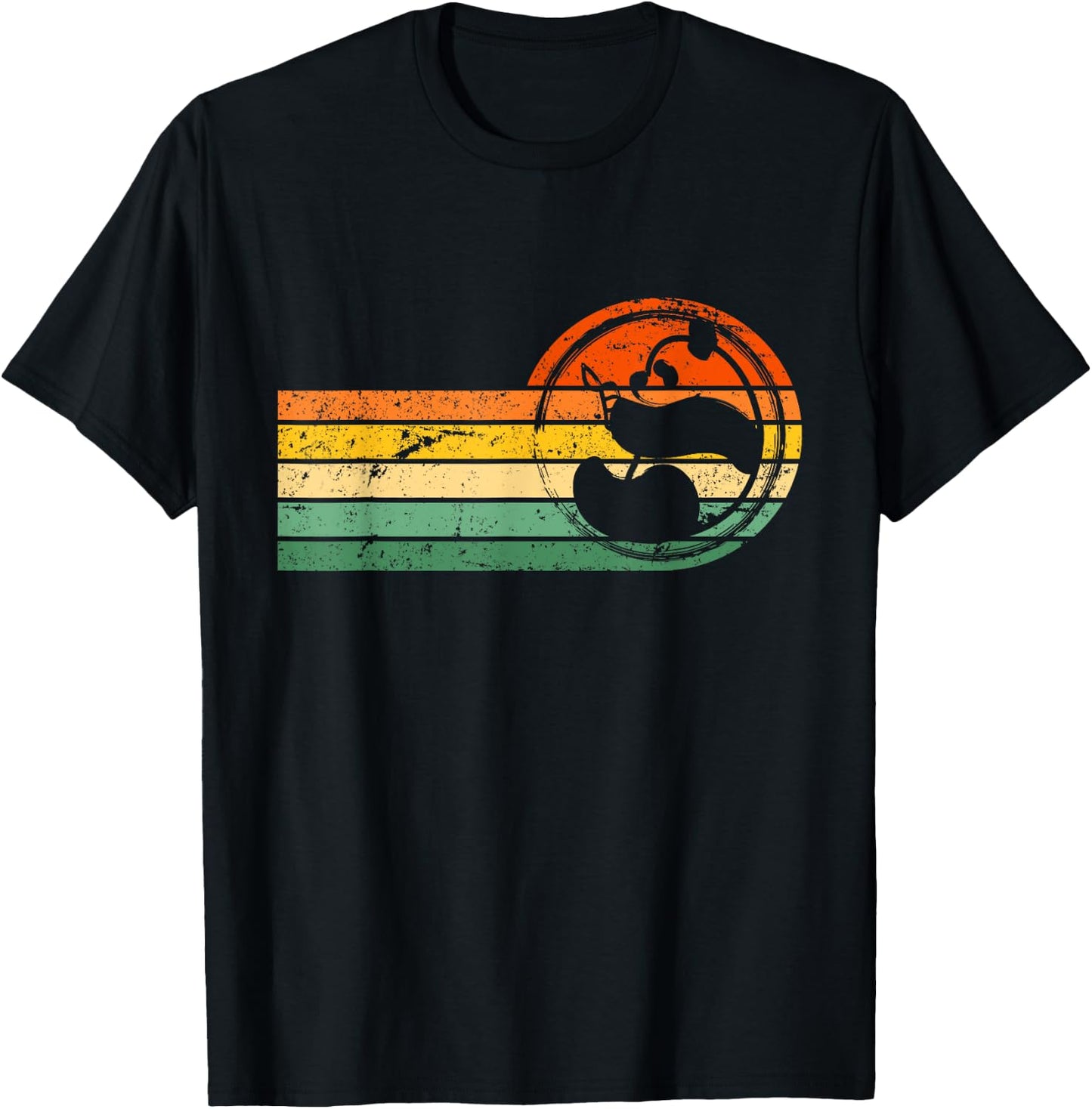 Panda Bear Silhouette Retro Vintage 60s 70s Gift T-Shirt - T-Shirt | Black