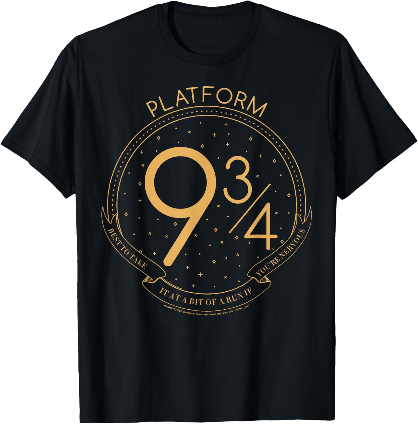Harry Potter Platform 9 & 3/4 Train Station Line Art Logo T-Shirt - T-Shirt | Black