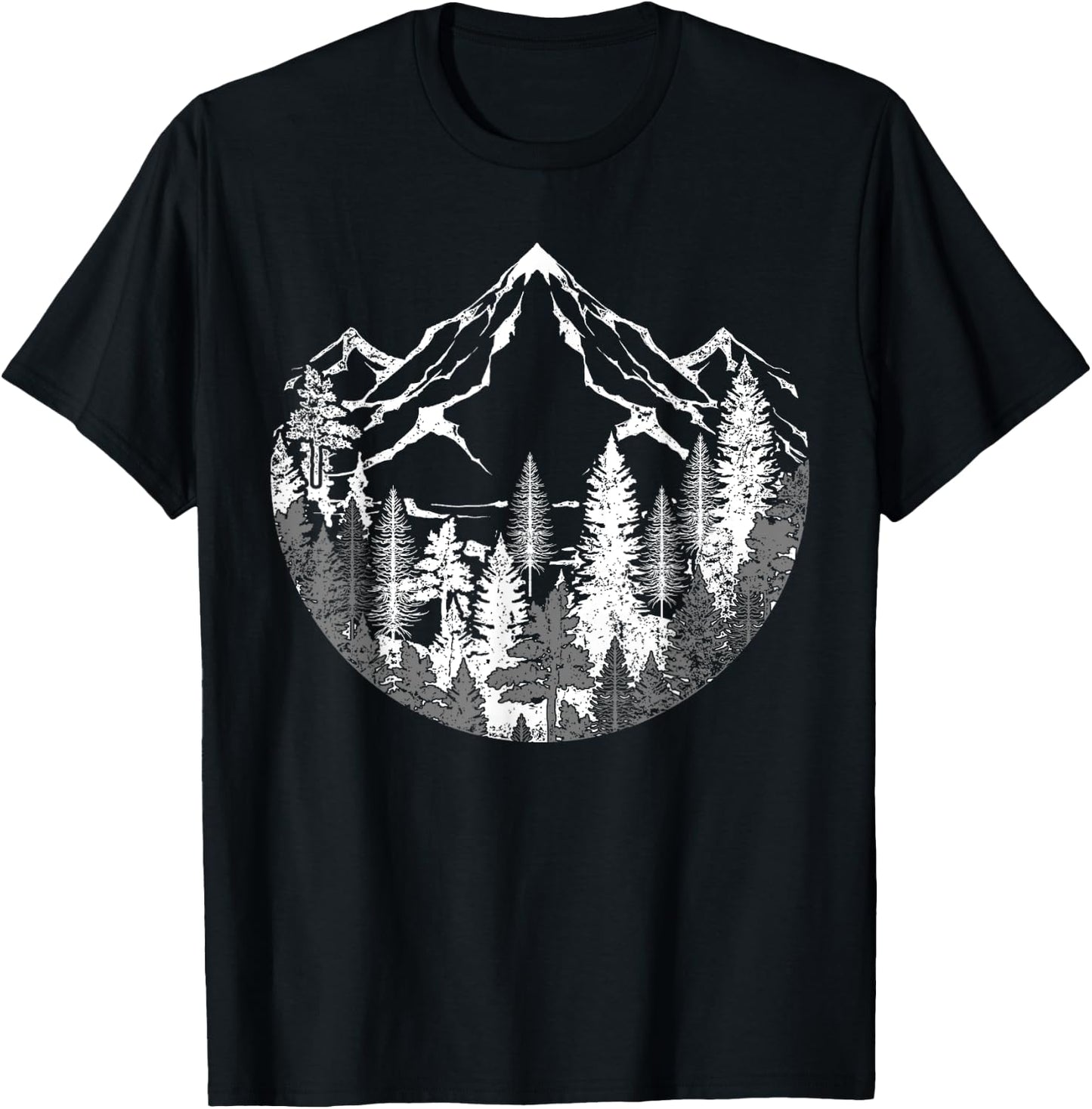 Wildlife Forest Hiking Mountains Outdoor Trees Nature Forest T-Shirt - T-Shirt | Black