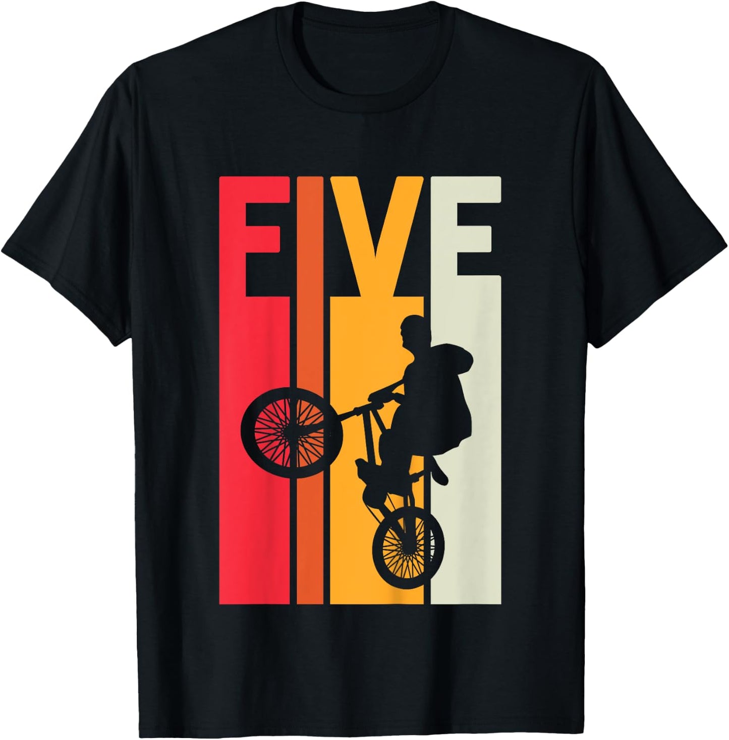 Kids 5 Year Old BMX Birthday Gift Party Boys Dirt Biking 5th T-Shirt - T-Shirt | Black