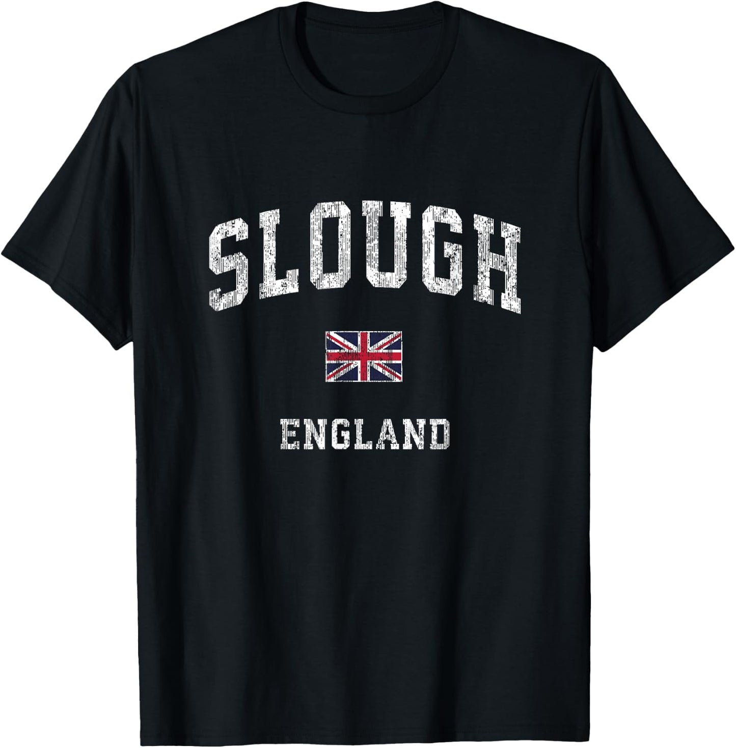 Slough England Vintage Athletic Sports Design T-Shirt - T-Shirt | Black