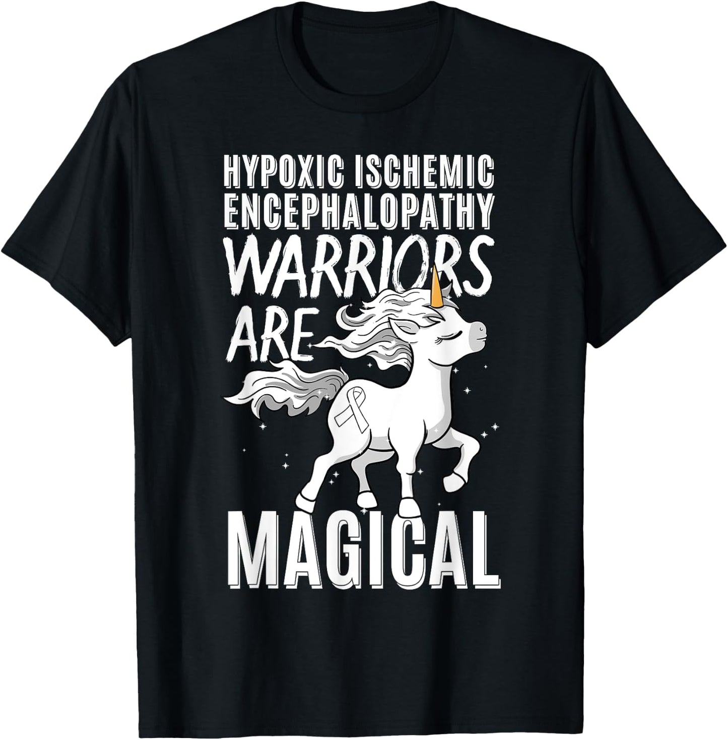 Hypoxic Ischemic Encephalopathy Cerebral Hypoxia Unicorn T-Shirt - T-Shirt | Black
