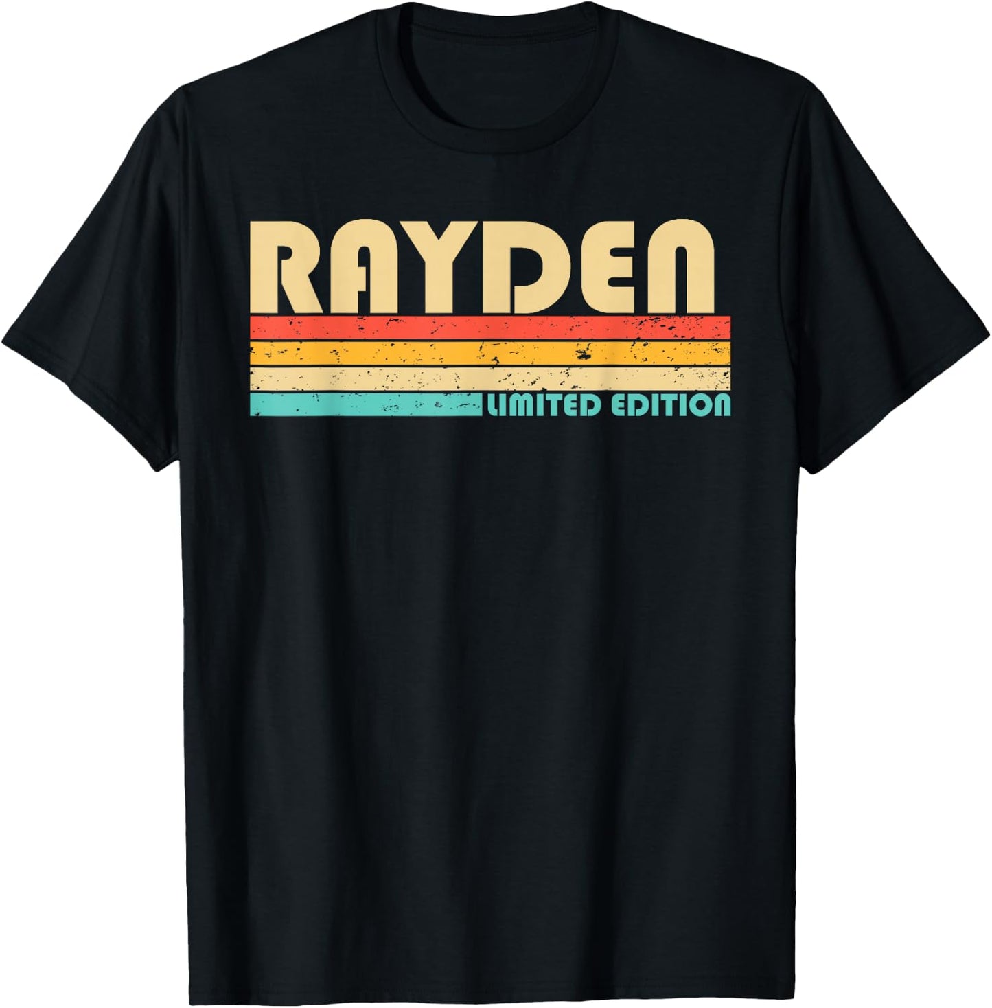 RAYDEN Name Personalized Funny Retro Vintage Birthday T-Shirt - T-Shirt | Black