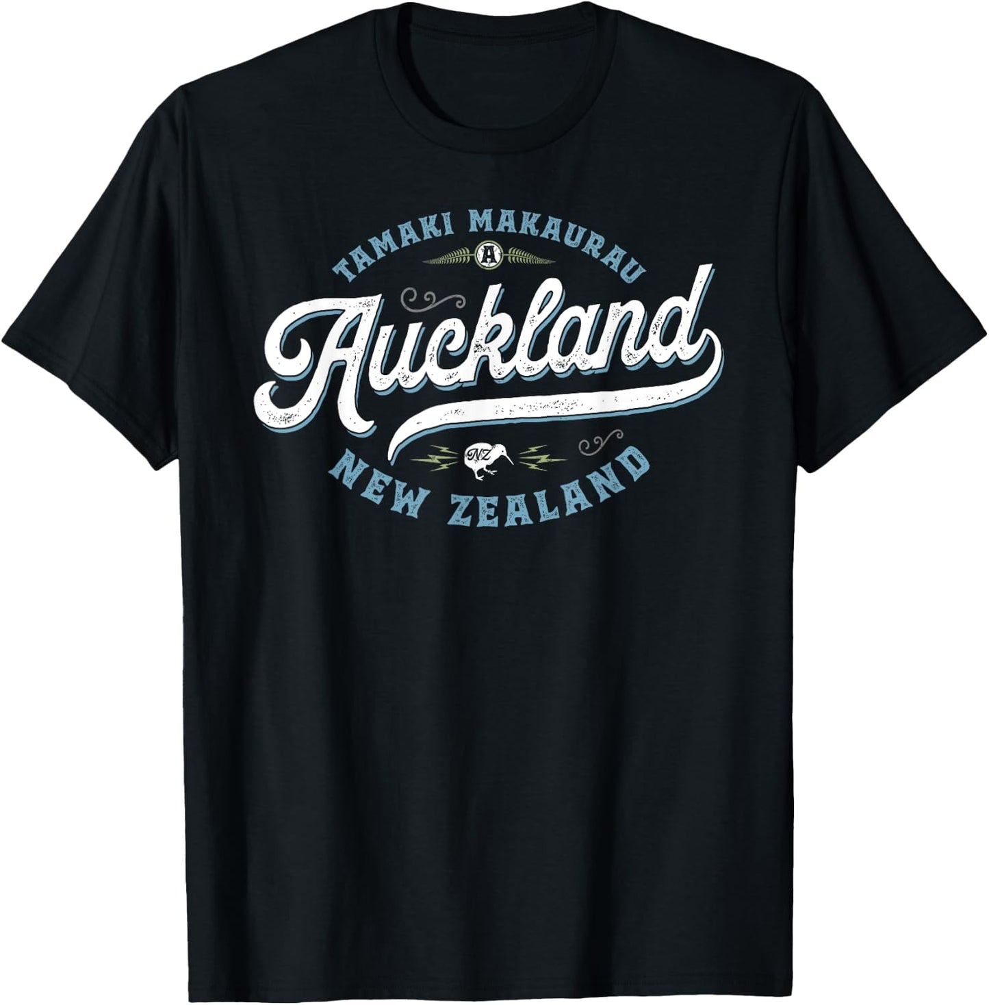 Auckland New Zealand - Vintage NZ Travel Souvenir Gift T-Shirt - T-Shirt | Black