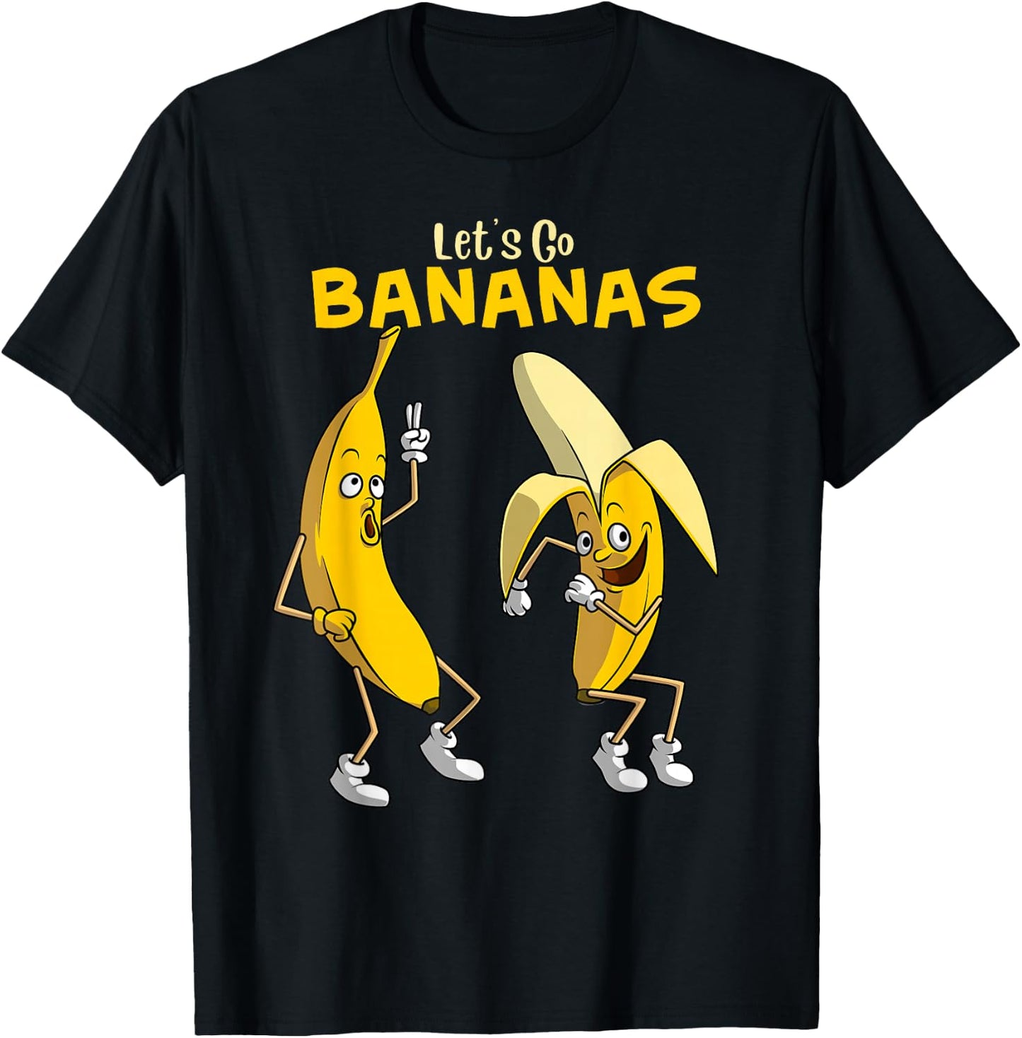 Funny Let's Go Bananas Gift Kids Boys Girls Cute Fruit Dance Small T-Shirt - T-Shirt | Black