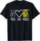 Peace Love Pickles Retro Jar Of Sliced Pickles Funny Food T-Shirt - T-Shirt | Black