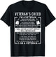 Veteran's creed Patriot War USA Oath Grandpa T-Shirt - T-Shirt | Black