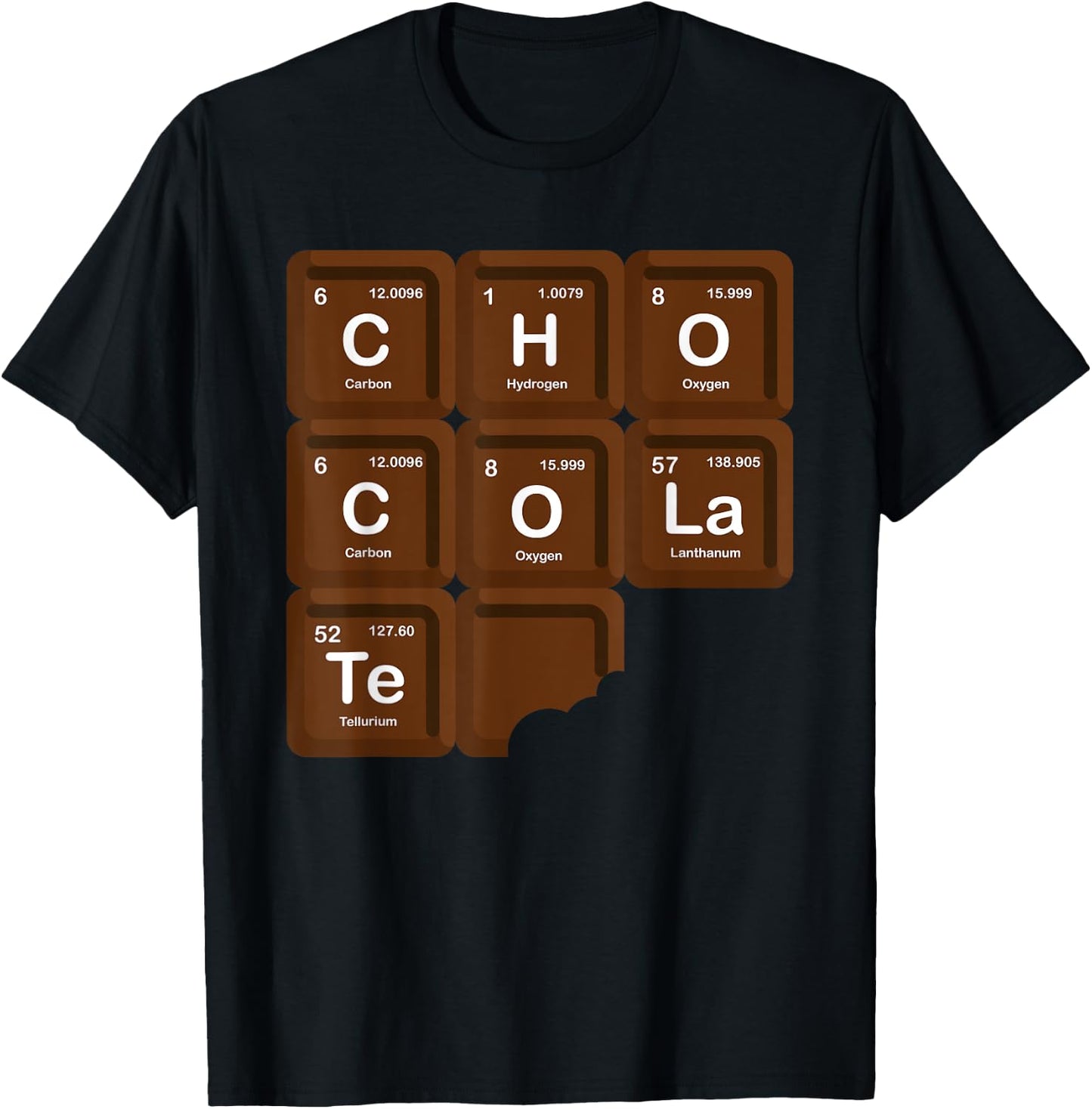 Funny Chocolate Periodic Table Of Elements Chemistry Lover T-Shirt - T-Shirt | Black
