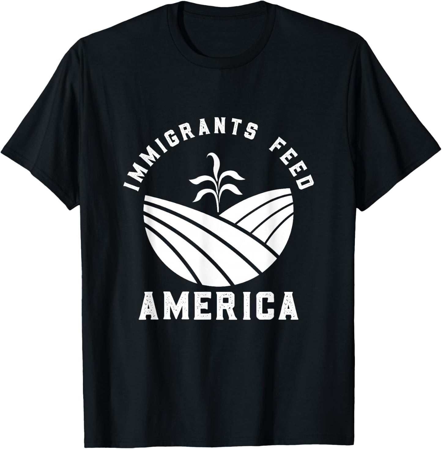 Made By Immigrants Apparel Immigrants Feed America - Black, Small, -Adults, Short Sleeve, Classic Fit, Cotton 100% T-Shirt - T-Shirt | Black