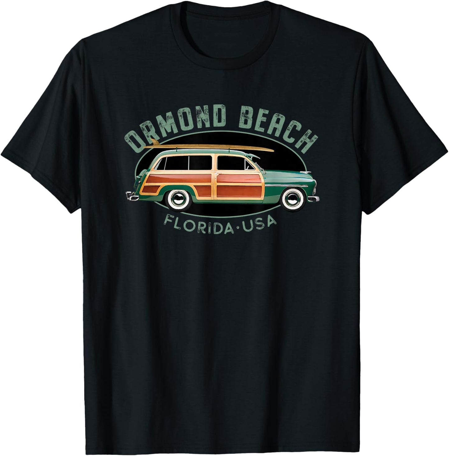 Ormond Beach Florida vintage surfing T-Shirt - T-Shirt | Black