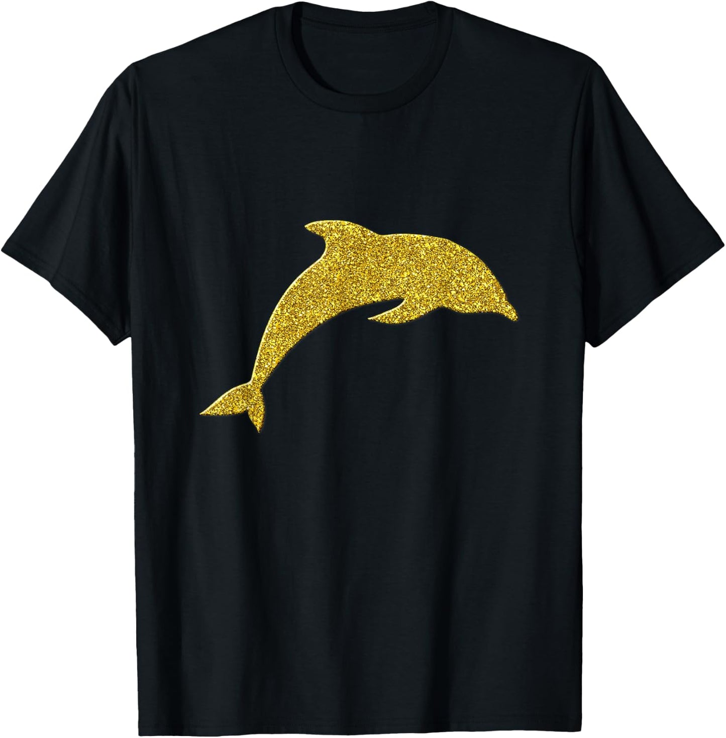 Dolphin Fish Vintage Golden Retro Symbol T-Shirt - T-Shirt | Black