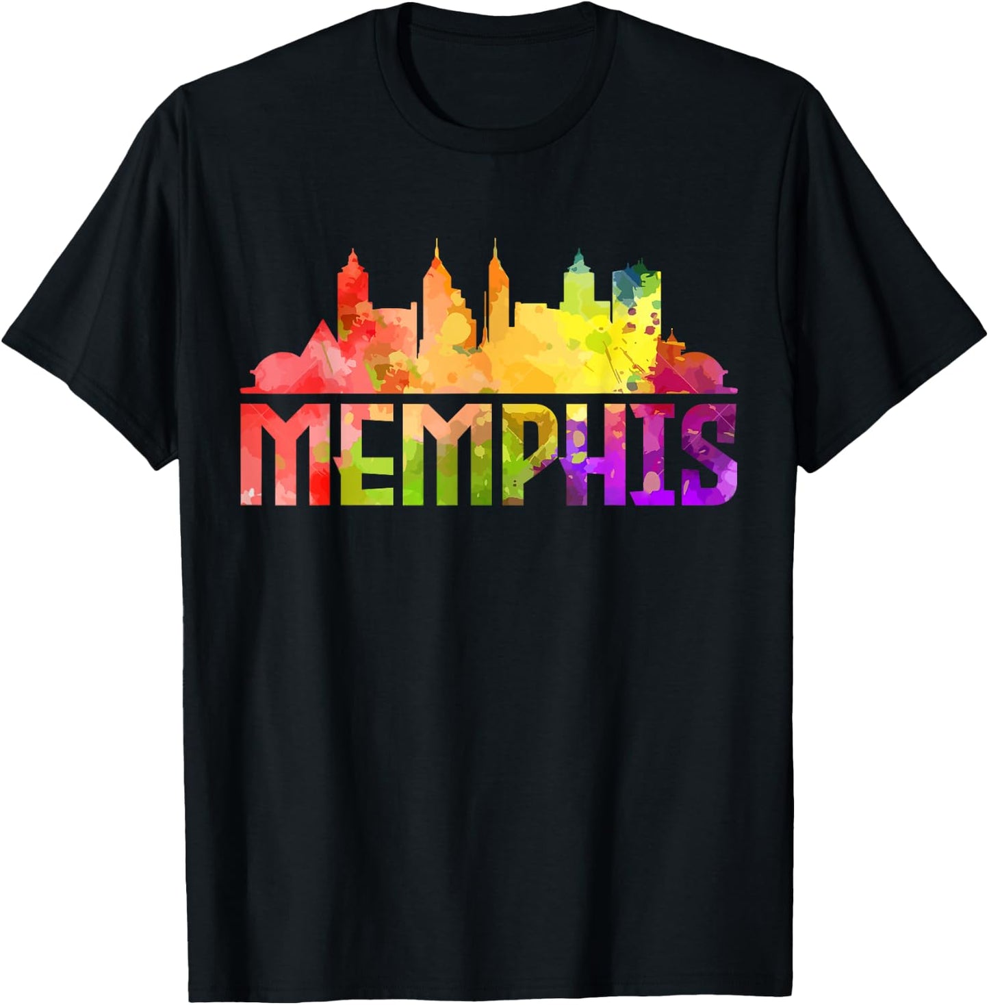 Memphis Skyline Tennessee Souvenir Gift T-Shirt - T-Shirt | Black