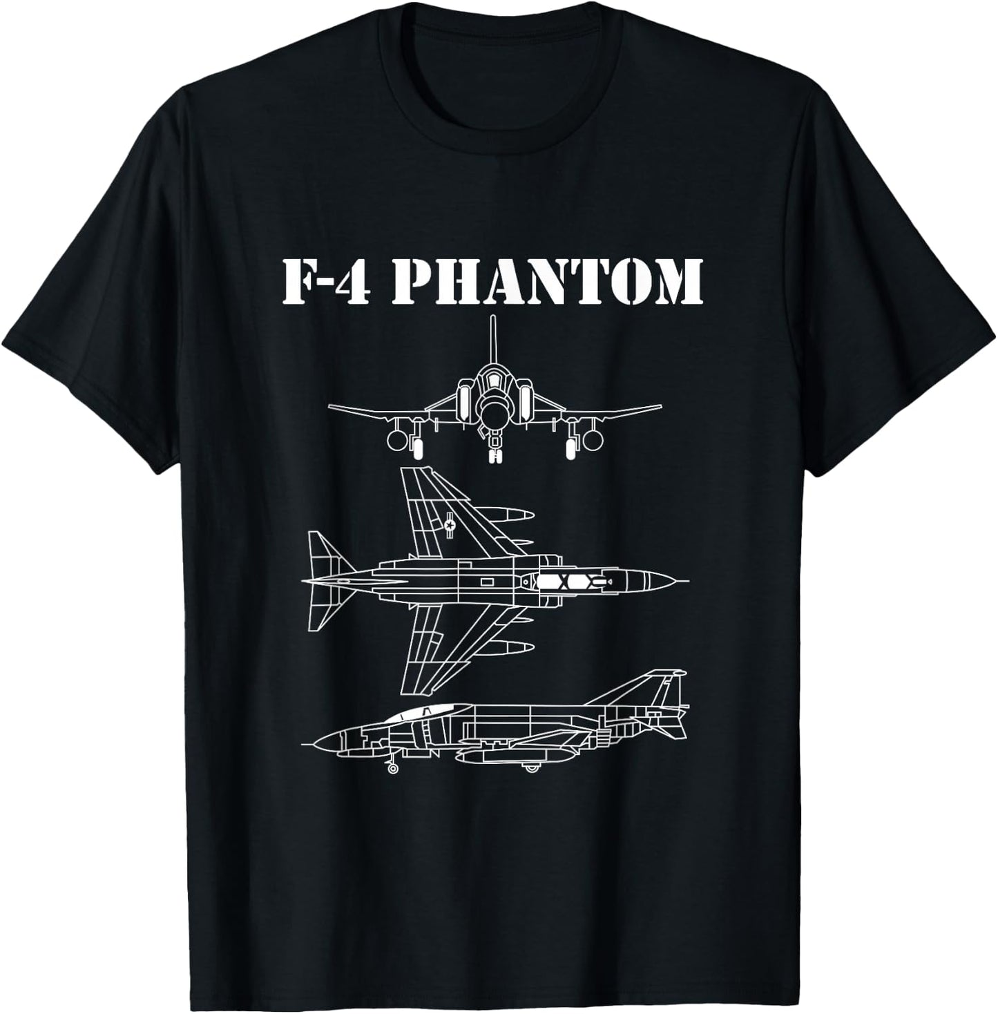 F-4 Phantom Jet Aeroplane Pilot Military Aircraft F4 T-Shirt - T-Shirt | Black