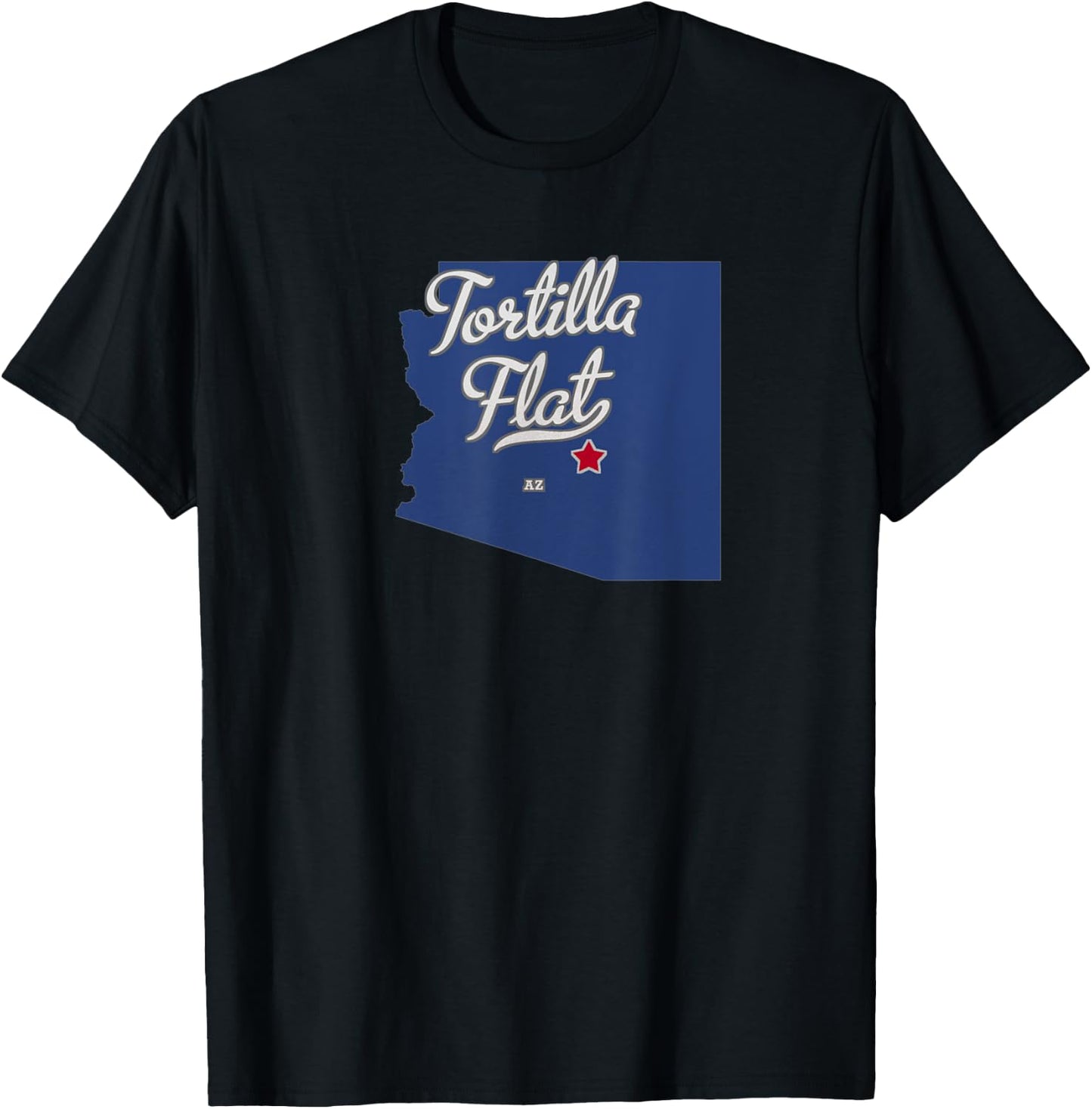 Tortilla Flat Arizona AZ Map T-Shirt - T-Shirt | Black